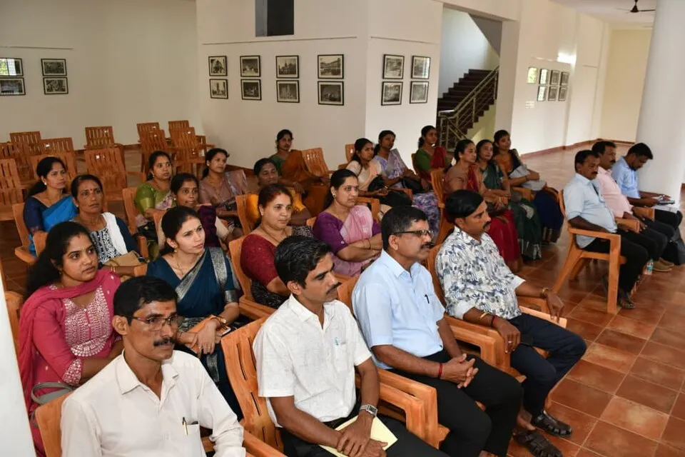 Participants seated in a hall at a Tulu workshop at the Karnataka Tulu Sahitya Academy